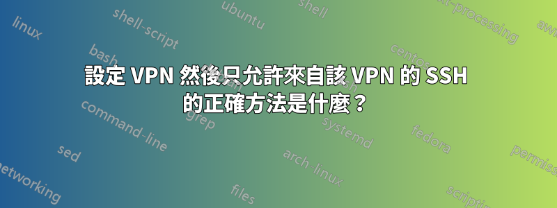 設定 VPN 然後只允許來自該 VPN 的 SSH 的正確方法是什麼？