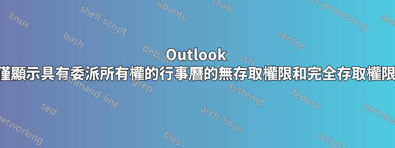 Outlook 僅顯示具有委派所有權的行事曆的無存取權限和完全存取權限