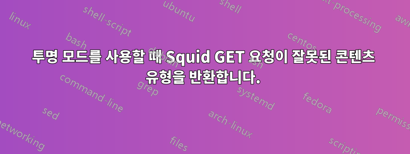 투명 모드를 사용할 때 Squid GET 요청이 잘못된 콘텐츠 유형을 반환합니다.