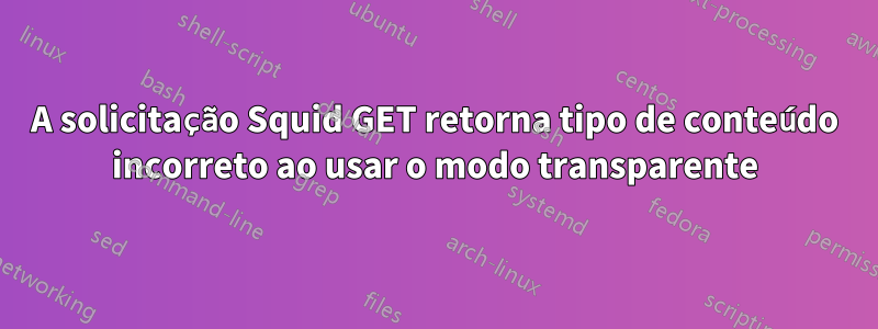 A solicitação Squid GET retorna tipo de conteúdo incorreto ao usar o modo transparente