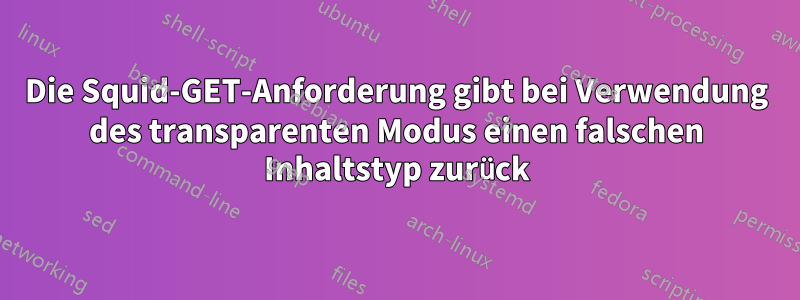 Die Squid-GET-Anforderung gibt bei Verwendung des transparenten Modus einen falschen Inhaltstyp zurück