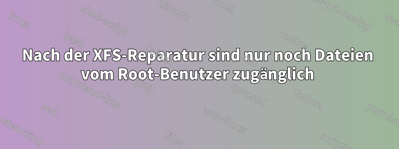 Nach der XFS-Reparatur sind nur noch Dateien vom Root-Benutzer zugänglich