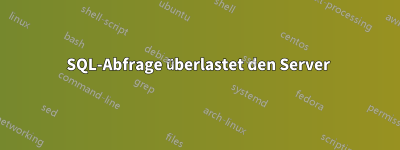 SQL-Abfrage überlastet den Server