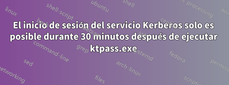 El inicio de sesión del servicio Kerberos solo es posible durante 30 minutos después de ejecutar ktpass.exe