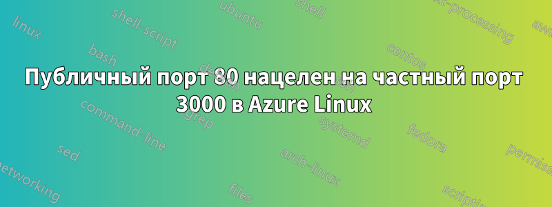 Публичный порт 80 нацелен на частный порт 3000 в Azure Linux