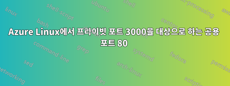 Azure Linux에서 프라이빗 포트 3000을 대상으로 하는 공용 포트 80
