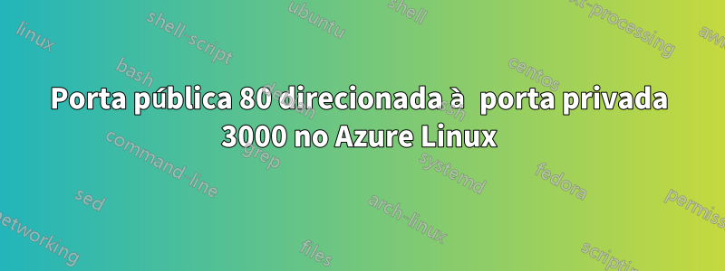 Porta pública 80 direcionada à porta privada 3000 no Azure Linux