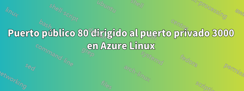 Puerto público 80 dirigido al puerto privado 3000 en Azure Linux