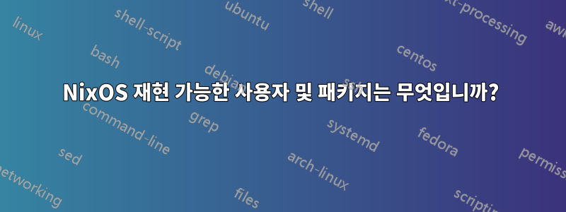 NixOS 재현 가능한 사용자 및 패키지는 무엇입니까?