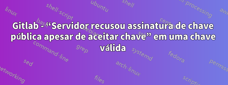 Gitlab - “Servidor recusou assinatura de chave pública apesar de aceitar chave” em uma chave válida
