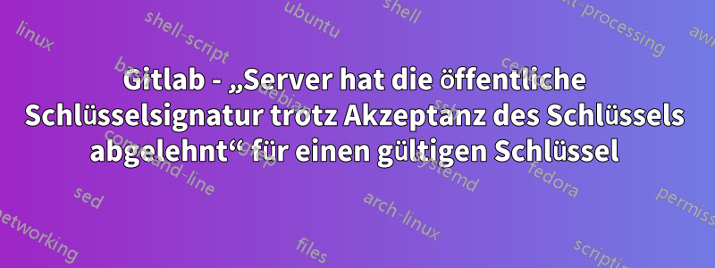 Gitlab - „Server hat die öffentliche Schlüsselsignatur trotz Akzeptanz des Schlüssels abgelehnt“ für einen gültigen Schlüssel