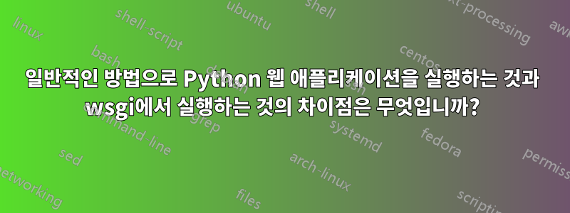 일반적인 방법으로 Python 웹 애플리케이션을 실행하는 것과 wsgi에서 실행하는 것의 차이점은 무엇입니까?