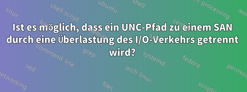 Ist es möglich, dass ein UNC-Pfad zu einem SAN durch eine Überlastung des I/O-Verkehrs getrennt wird?