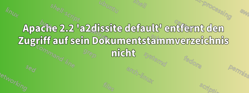 Apache 2.2 'a2dissite default' entfernt den Zugriff auf sein Dokumentstammverzeichnis nicht