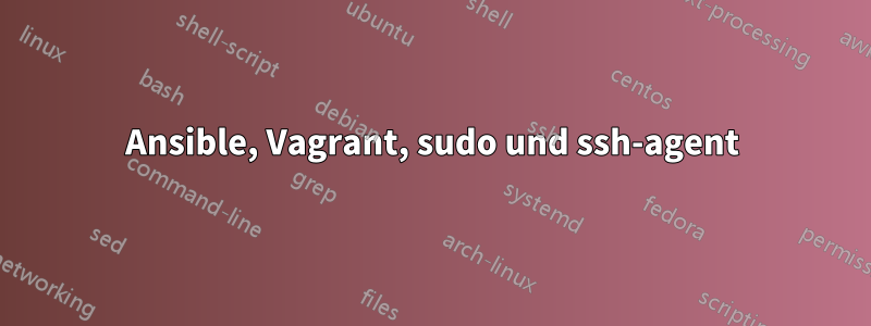 Ansible, Vagrant, sudo und ssh-agent