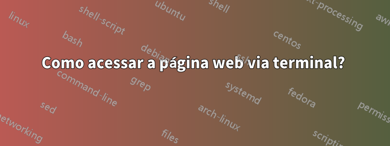 Como acessar a página web via terminal?