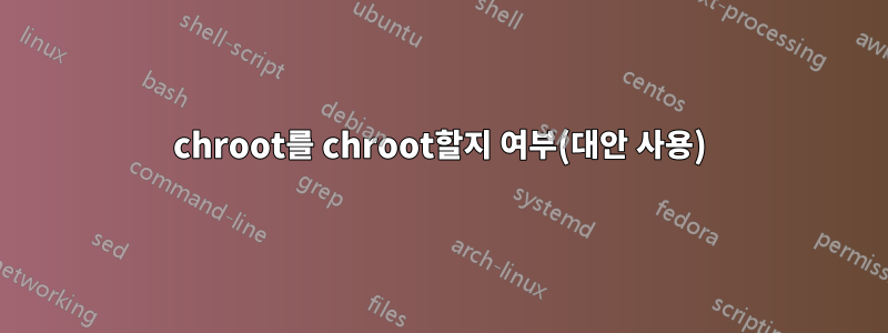 chroot를 chroot할지 여부(대안 사용)