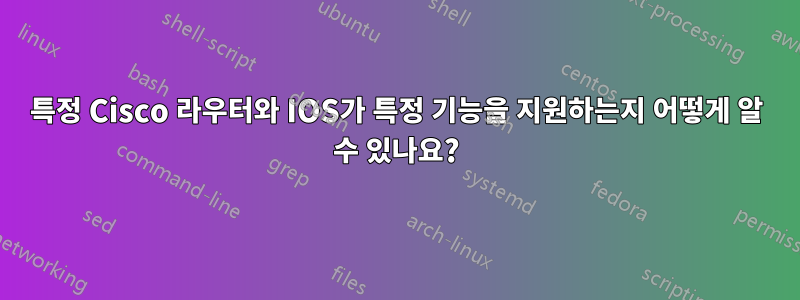 특정 Cisco 라우터와 IOS가 특정 기능을 지원하는지 어떻게 알 수 있나요?