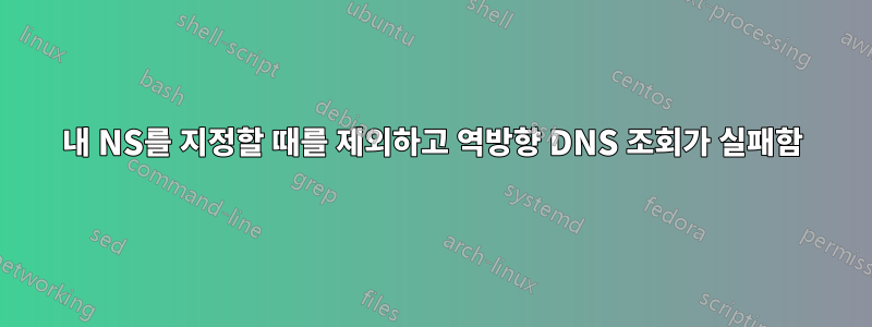 내 NS를 지정할 때를 제외하고 역방향 DNS 조회가 실패함