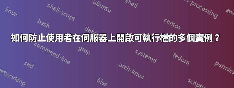 如何防止使用者在伺服器上開啟可執行檔的多個實例？
