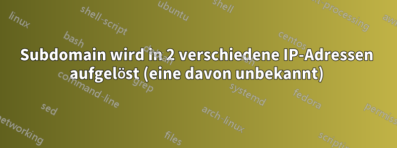 Subdomain wird in 2 verschiedene IP-Adressen aufgelöst (eine davon unbekannt)