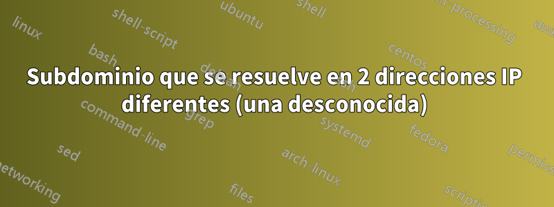 Subdominio que se resuelve en 2 direcciones IP diferentes (una desconocida)
