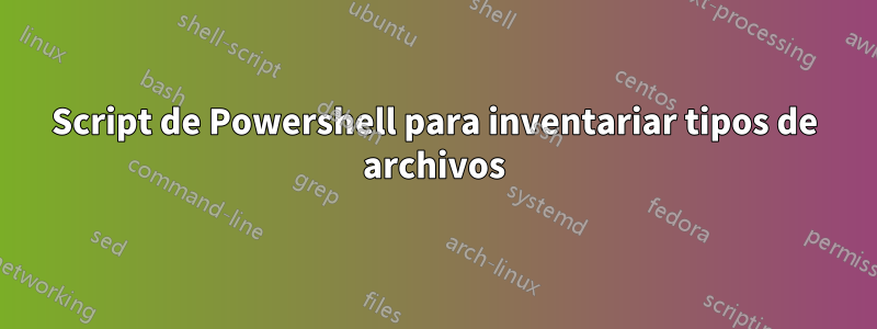 Script de Powershell para inventariar tipos de archivos