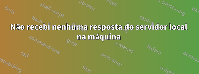 Não recebi nenhuma resposta do servidor local na máquina