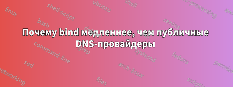 Почему bind медленнее, чем публичные DNS-провайдеры