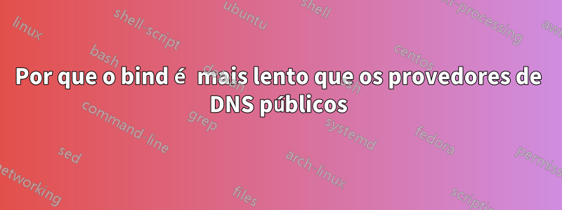 Por que o bind é mais lento que os provedores de DNS públicos