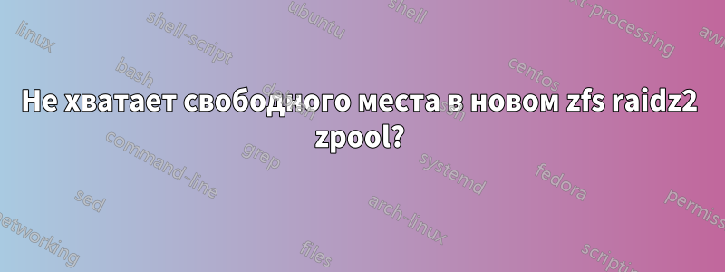 Не хватает свободного места в новом zfs raidz2 zpool?