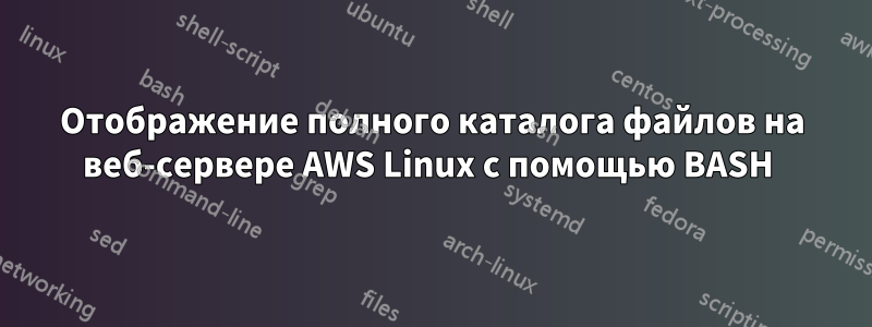 Отображение полного каталога файлов на веб-сервере AWS Linux с помощью BASH 