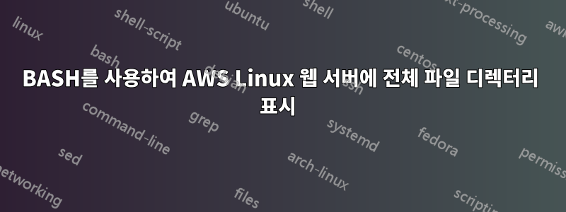 BASH를 사용하여 AWS Linux 웹 서버에 전체 파일 디렉터리 표시 