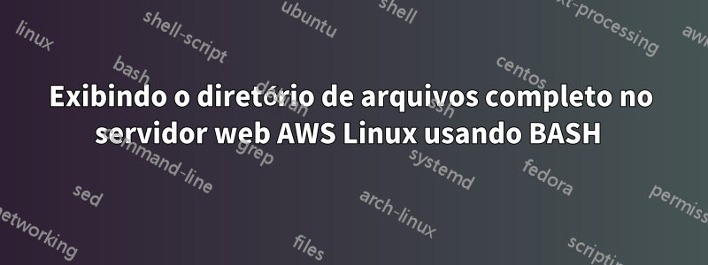 Exibindo o diretório de arquivos completo no servidor web AWS Linux usando BASH 