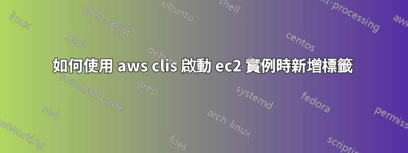 如何使用 aws clis 啟動 ec2 實例時新增標籤