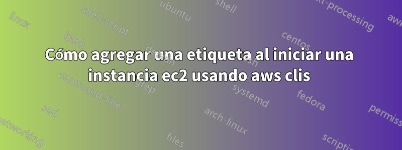 Cómo agregar una etiqueta al iniciar una instancia ec2 usando aws clis