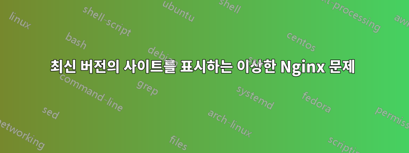 최신 버전의 사이트를 표시하는 이상한 Nginx 문제