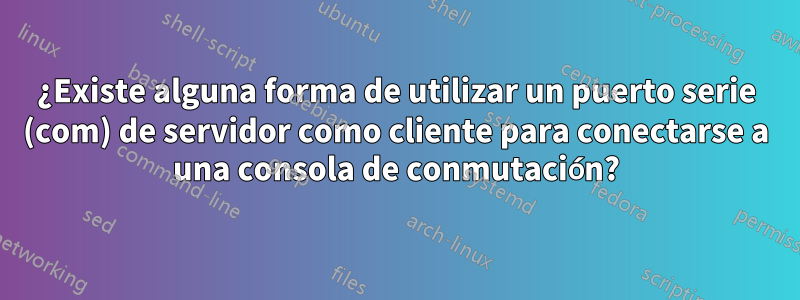 ¿Existe alguna forma de utilizar un puerto serie (com) de servidor como cliente para conectarse a una consola de conmutación?