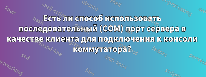 Есть ли способ использовать последовательный (COM) порт сервера в качестве клиента для подключения к консоли коммутатора?