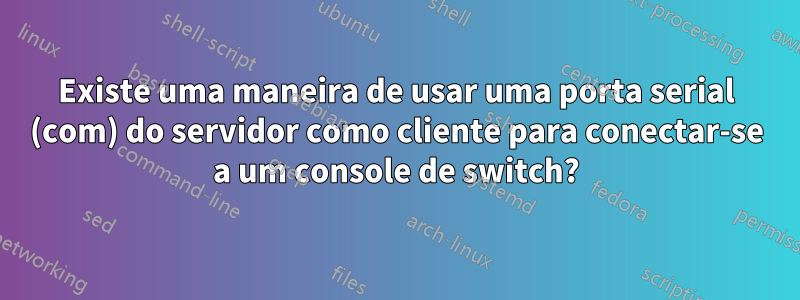 Existe uma maneira de usar uma porta serial (com) do servidor como cliente para conectar-se a um console de switch?