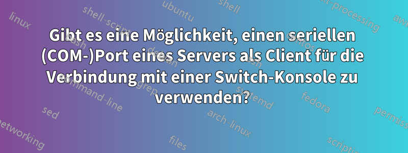 Gibt es eine Möglichkeit, einen seriellen (COM-)Port eines Servers als Client für die Verbindung mit einer Switch-Konsole zu verwenden?