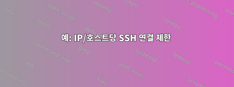 예: IP/호스트당 SSH 연결 제한