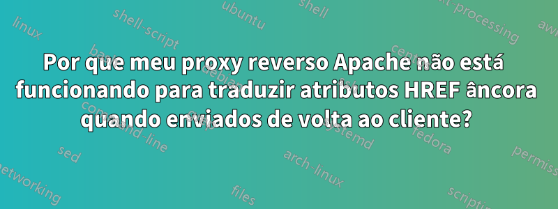 Por que meu proxy reverso Apache não está funcionando para traduzir atributos HREF âncora quando enviados de volta ao cliente?