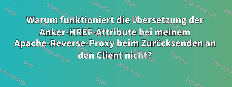 Warum funktioniert die Übersetzung der Anker-HREF-Attribute bei meinem Apache-Reverse-Proxy beim Zurücksenden an den Client nicht?