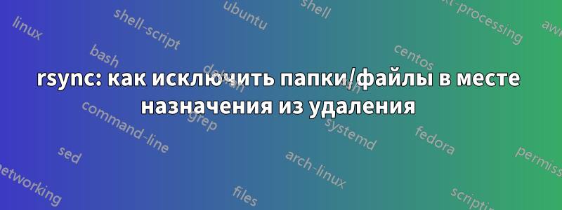 rsync: как исключить папки/файлы в месте назначения из удаления