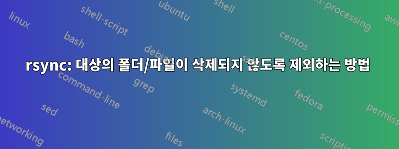 rsync: 대상의 폴더/파일이 삭제되지 않도록 제외하는 방법