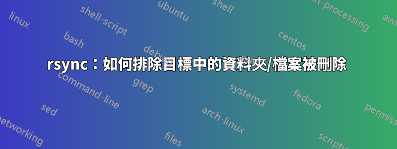 rsync：如何排除目標中的資料夾/檔案被刪除