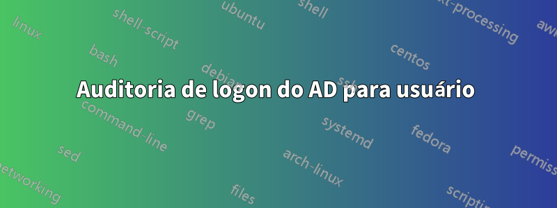Auditoria de logon do AD para usuário