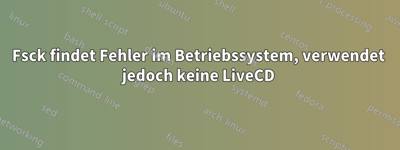 Fsck findet Fehler im Betriebssystem, verwendet jedoch keine LiveCD