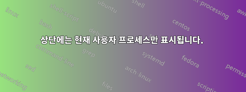 상단에는 현재 사용자 프로세스만 표시됩니다.